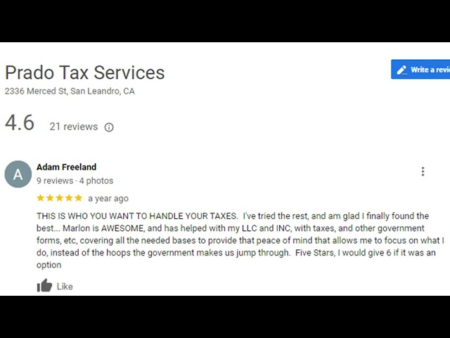 Prado-tax-services clients Google review video thumbnail