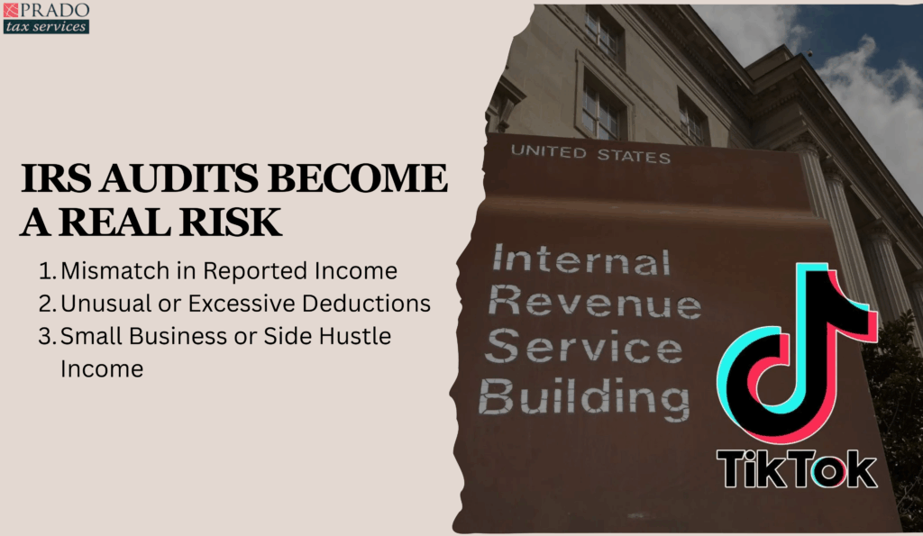 IRS audit risks for TikTok influencers in the U.S., highlighting income reporting, unusual deductions, self-employment compliance, and potential penalties for creators.