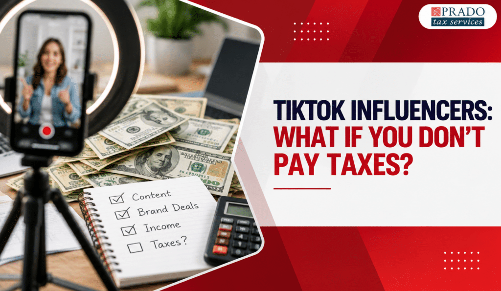 Tax consequences for TikTok influencers in the U.S., including IRS audits, penalties, back taxes, and self-employment compliance risks.