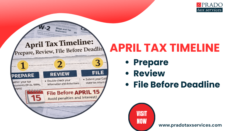 California tax filing timeline april 2026 deadline steps