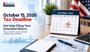 October 15, 2026 tax deadline for filing an extended federal income tax return with professional tax preparation assistance.