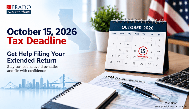 October 15, 2026 tax deadline for filing an extended federal income tax return with professional tax preparation assistance.